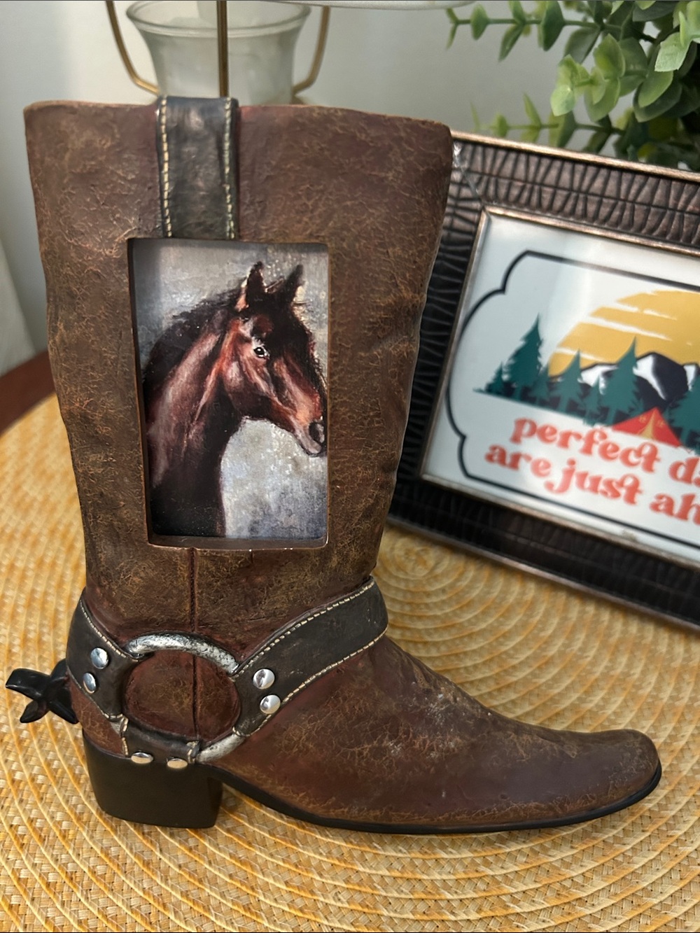 Western Brown Leather Boot 2x3 Picture Frame